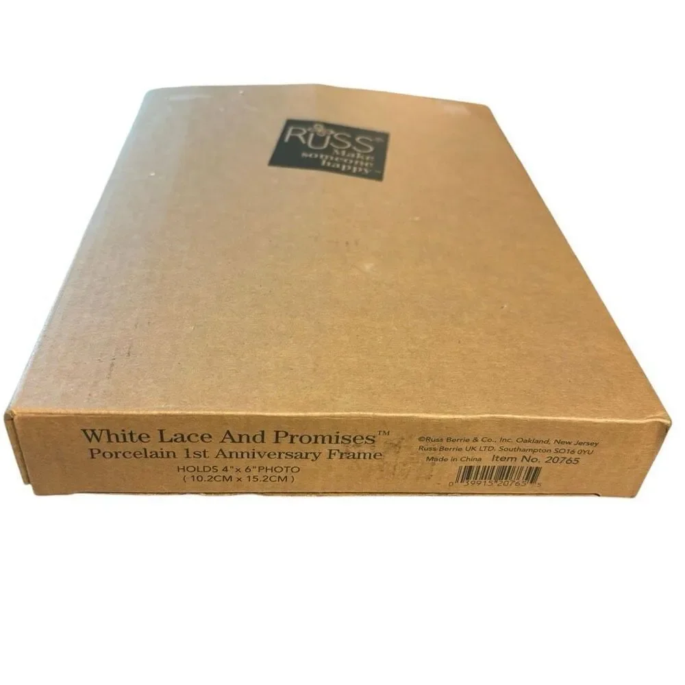 Russ White Lace And Promises Porcelain 1st Anniversary Frame *New*